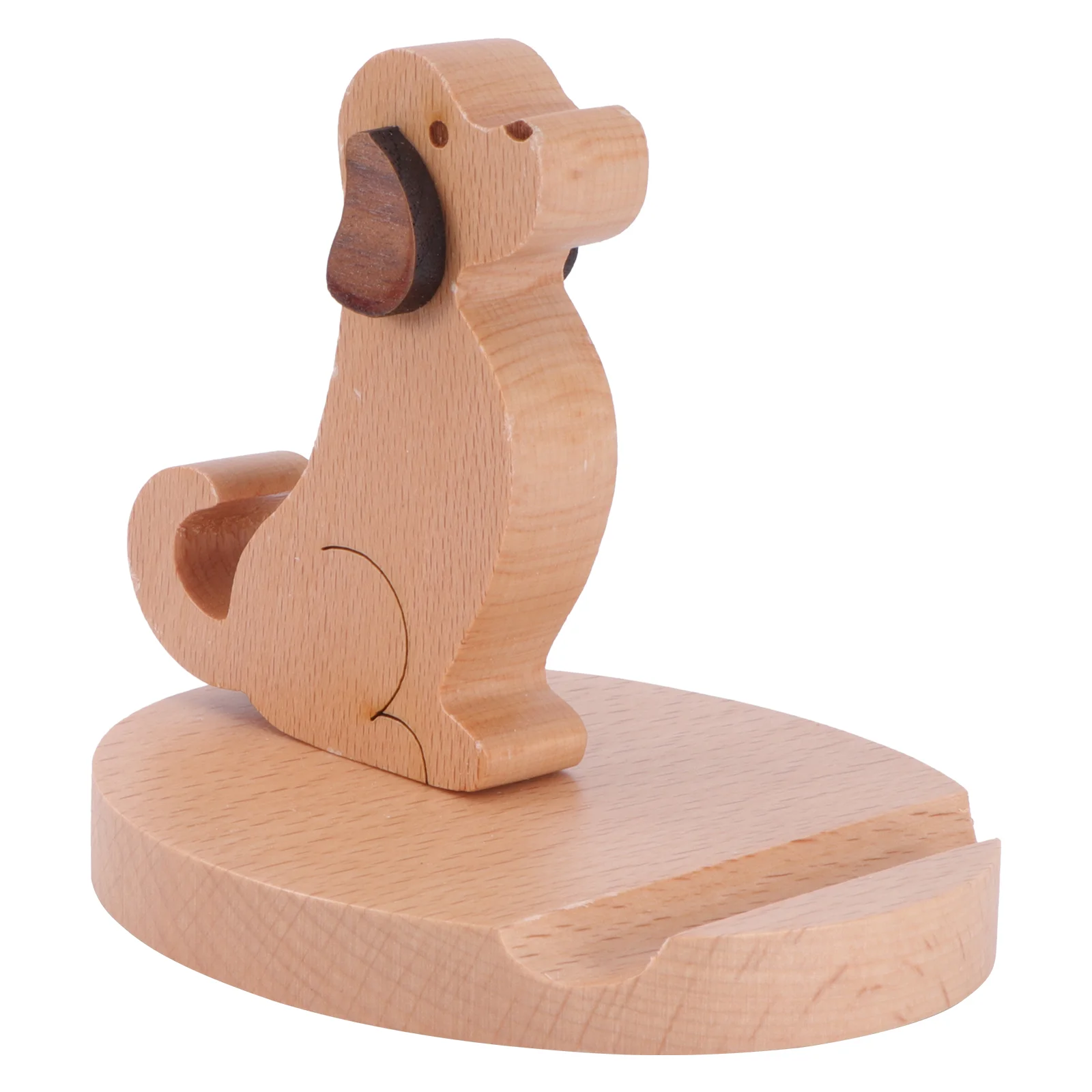 

Mobile Phone Holder Stand Dog for Desk Lanyard Support Wooden Bracket Universal Cute