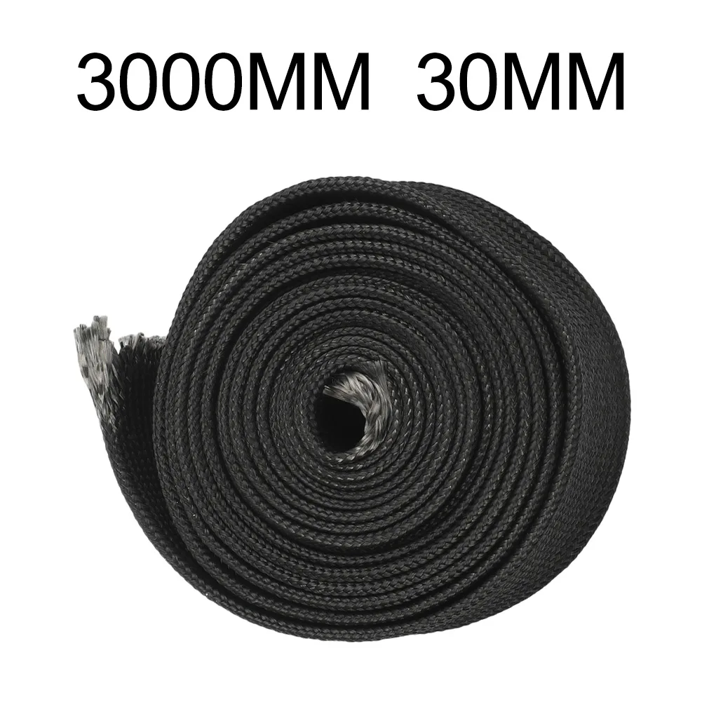 Black Fiberglass Heat Insulation Sleeve High Temperature Resistant For Webasto Insulated Braid Sleeving Wire Gland Cable Sleeve