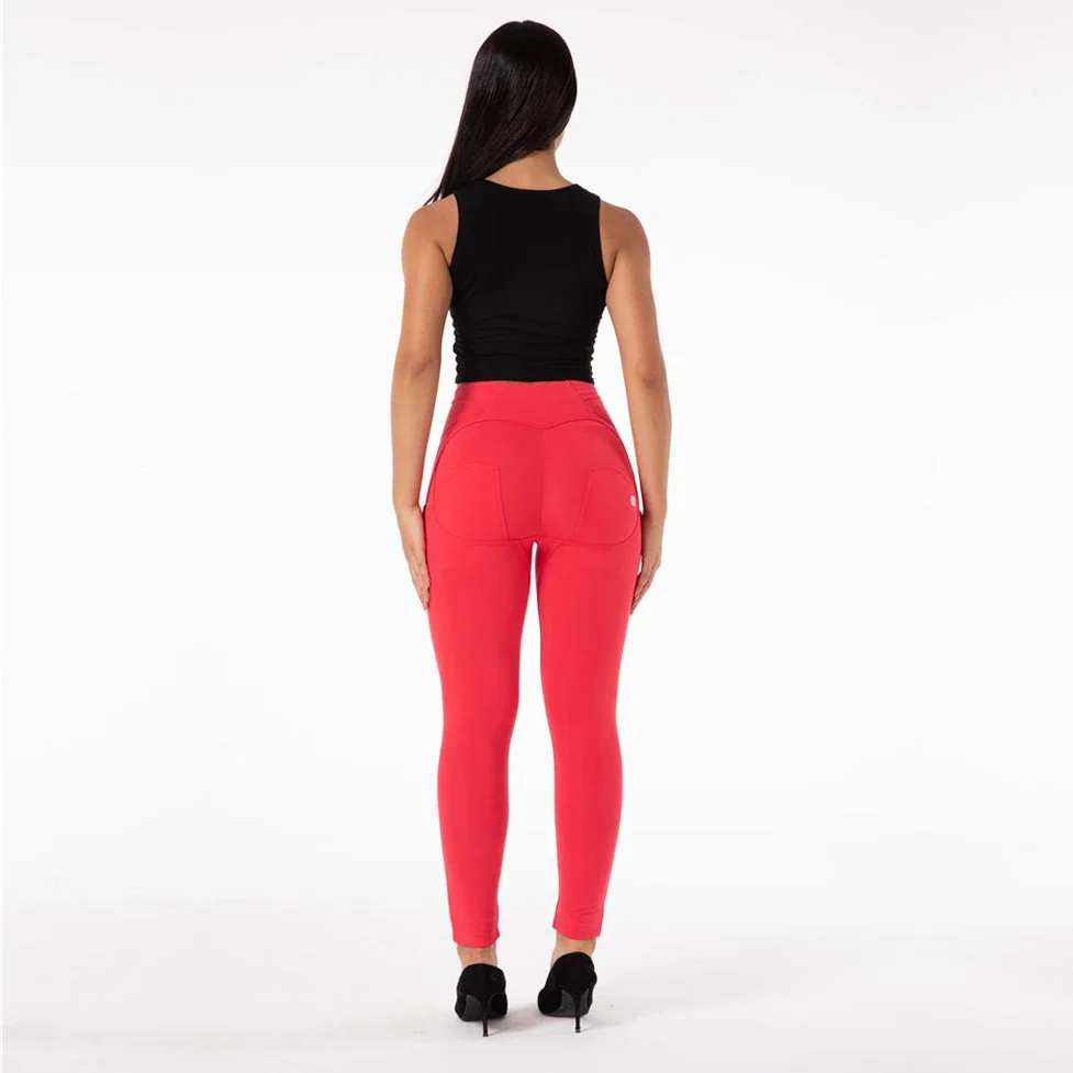 Shascullfites push up apertado leggings vermelho cintura alta leggings pele apertada calças de fitness para venda