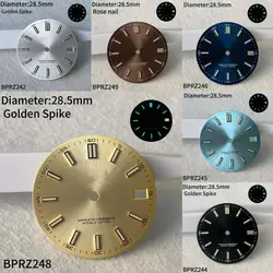 28.5mm Blue Light Date Single Calendar S Logo Hot Selling Dial Set NH35 And NH36 Automatic Movements 29mm Blue Black White Dial