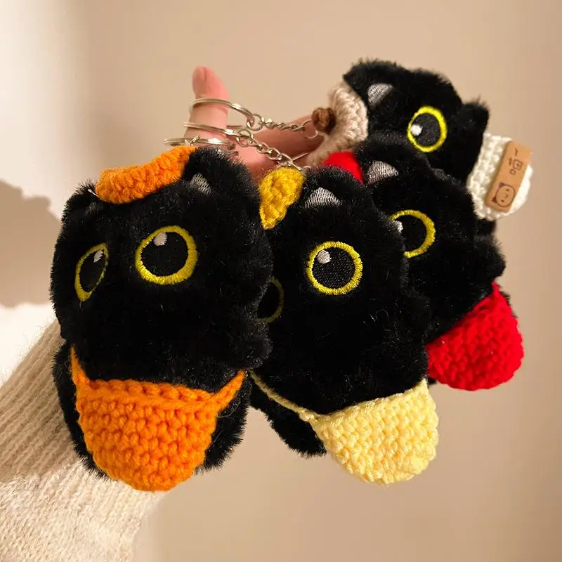 

Cute Black Cat Squeaky Plush Animals Doll Stuffed Toy Keychain Pendant Backpack Hangings Decoration Girly Bag Ornaments Kid Gift