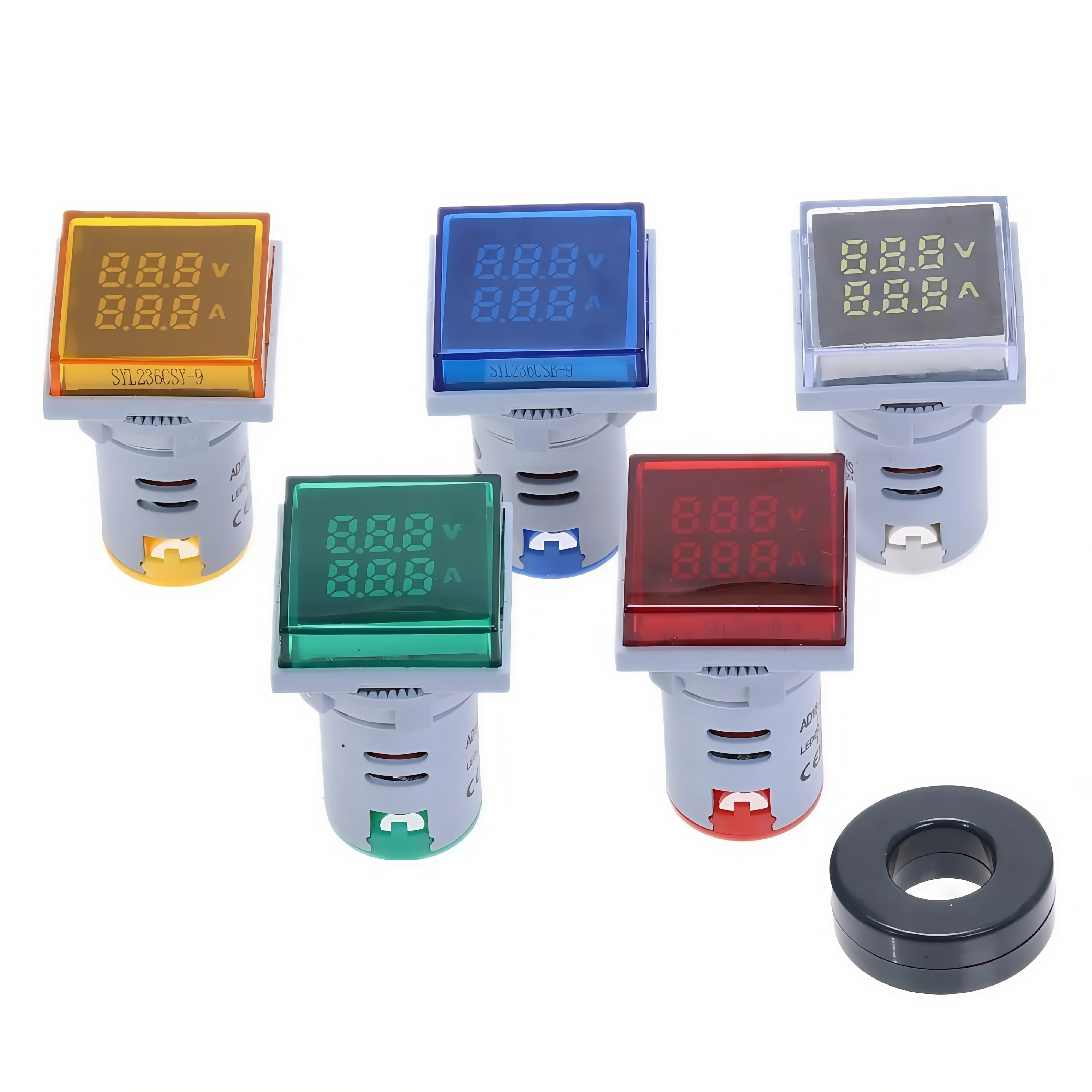 

22 мм 60-500 В 0-100 А светодиодный цифровой вольтметр переменного тока амперметр сигнальные лампы 220 В измеритель напряжения и тока вольт ампер индикатор тестер детектор