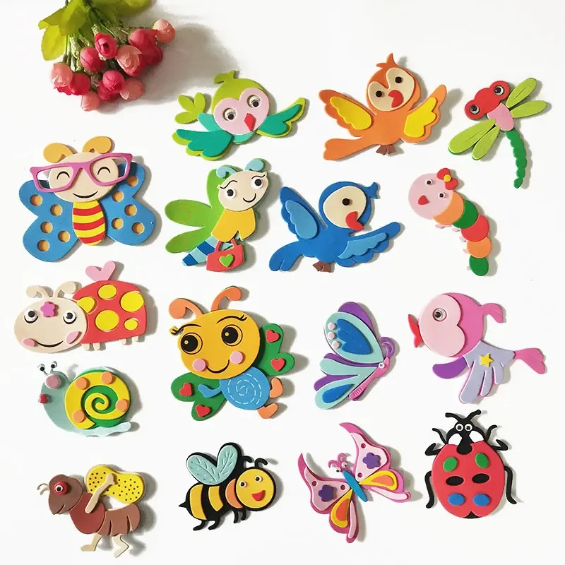 EVA Foam Animal Fruit Bee Sting Butterfly Teaching Aid DIY Package Kindergarten Decoration Primary School Classroom Wall Sticker