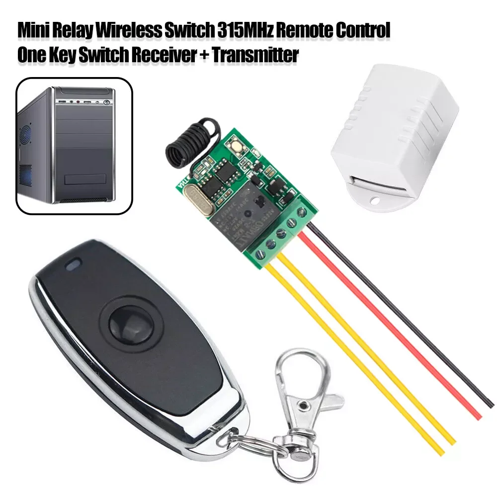 DC 5V  9V 12V 315Mhz RF Wireless Remote Control Switch Relay 1CH Receiver Module For LED  Door Electromagnetic Computer button