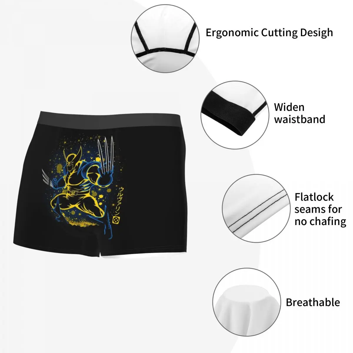 Pantaloncini Boxer di ruolo Wolverine personalizzati per uomo slip intimo con stampa 3D slip mutande morbide