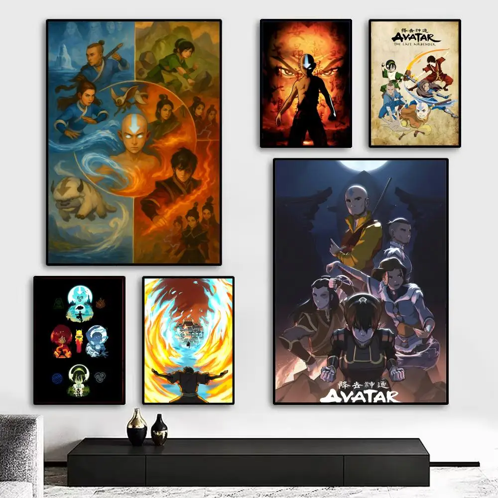 Animation A-Avatar The Last Airbender Poster Kunstdruck Wanddekoration, ideal für Wohnzimmer, Schlafzimmer, Bar, Salon und als Geschenk für zu Hause
