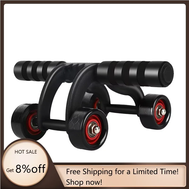

YTYIN Abdominal Muscle Wheel 4-Wheel Core Workout Muscle Ab Wheel Roller Trainer Sports Fitness Equipment For Women Men Black