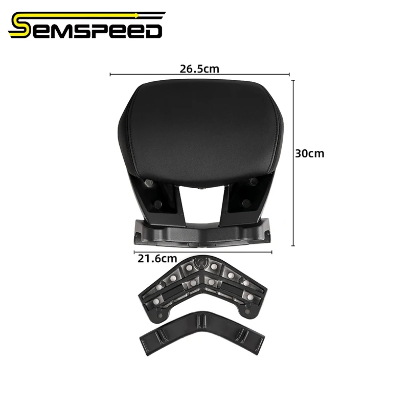 SEMSPEED دراجة نارية وسادة الظهر لياماها NMAX155 N-MAX 125 NMAX125 2025 الركاب سيسي بار مسند الظهر الخلفي وسادة PU مسند الظهر #6