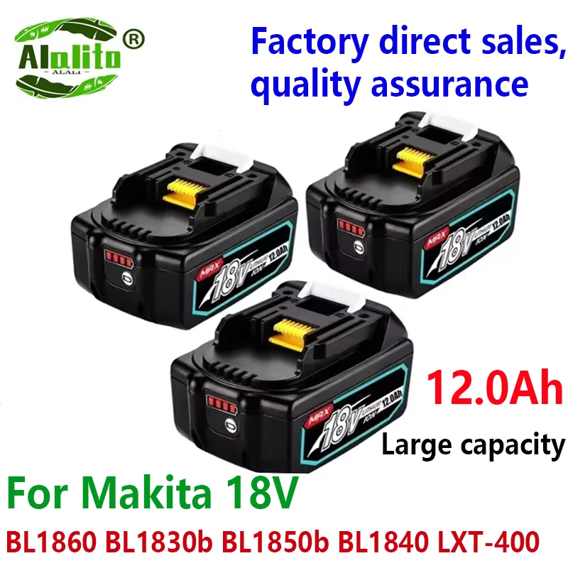 NEW 18V 12000mAh BL1860b Rechargeable Li-ion Battery For Makita 18 Volt Power Tools BL1860 BL1830b BL1850b BL1840 LXT-400