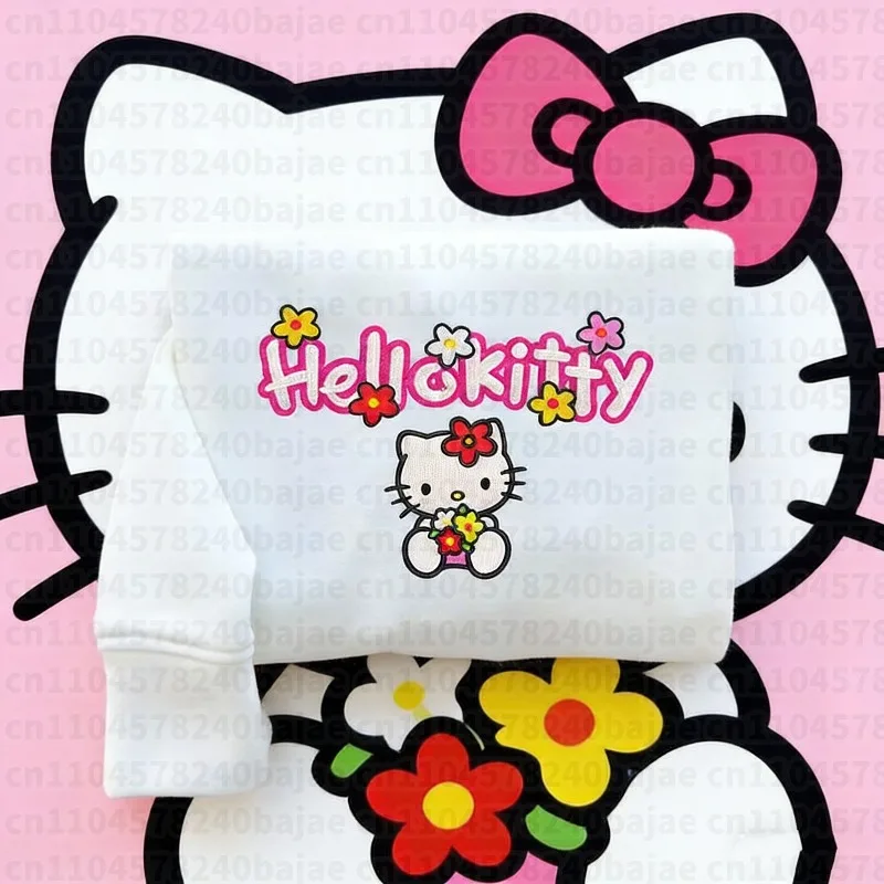 

2025-26 весна/осень Sanrio Hello Kitty мультяшный узор 3D печать с длинными рукавами модная повседневная удобная женская одежда