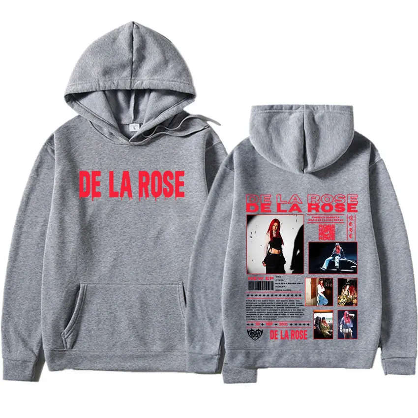 Męskie bluzy z kapturem z grafiką albumu Singer De La Rose, humorystyczne, wysokiej jakości, modne, oversize, z długim rękawem, codzienne bluzy dresowe.