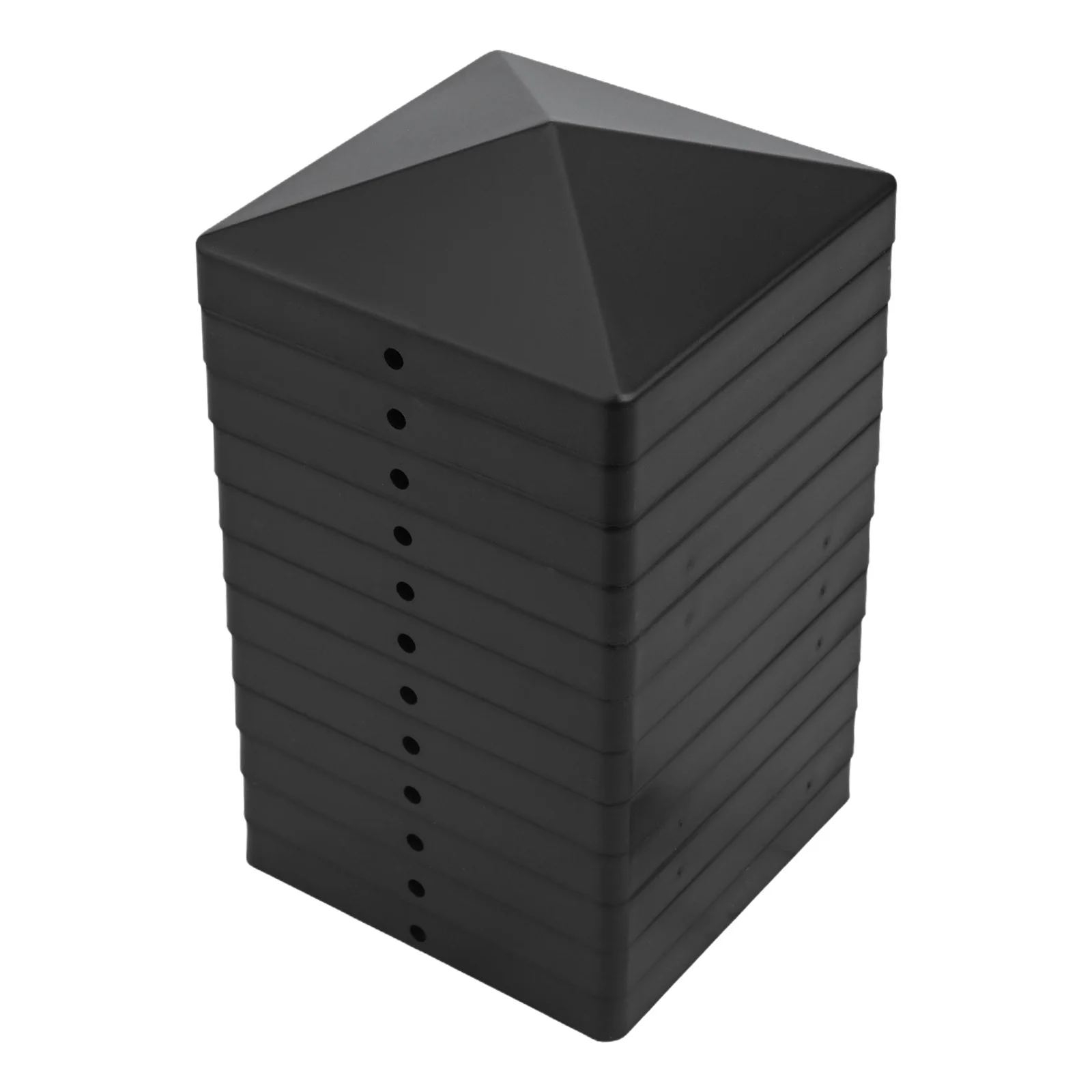 Black Plastic Pyramid Fence Post Cap with PreDrilled Holes for 4x4 Inches Posts Designed for Outdoor Protection