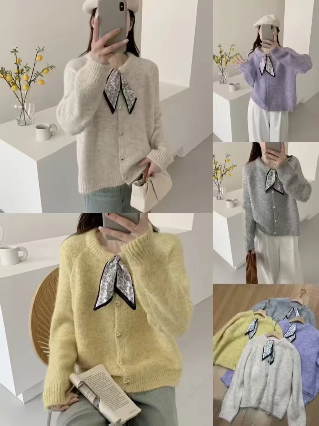 كارديجان نسائي محبوك من الدانتيل مع حزام، تصميم فضفاض دافئ للخريف والشتاء، ملابس خارجية عصرية غير رسمية، موديل 2025 جديد