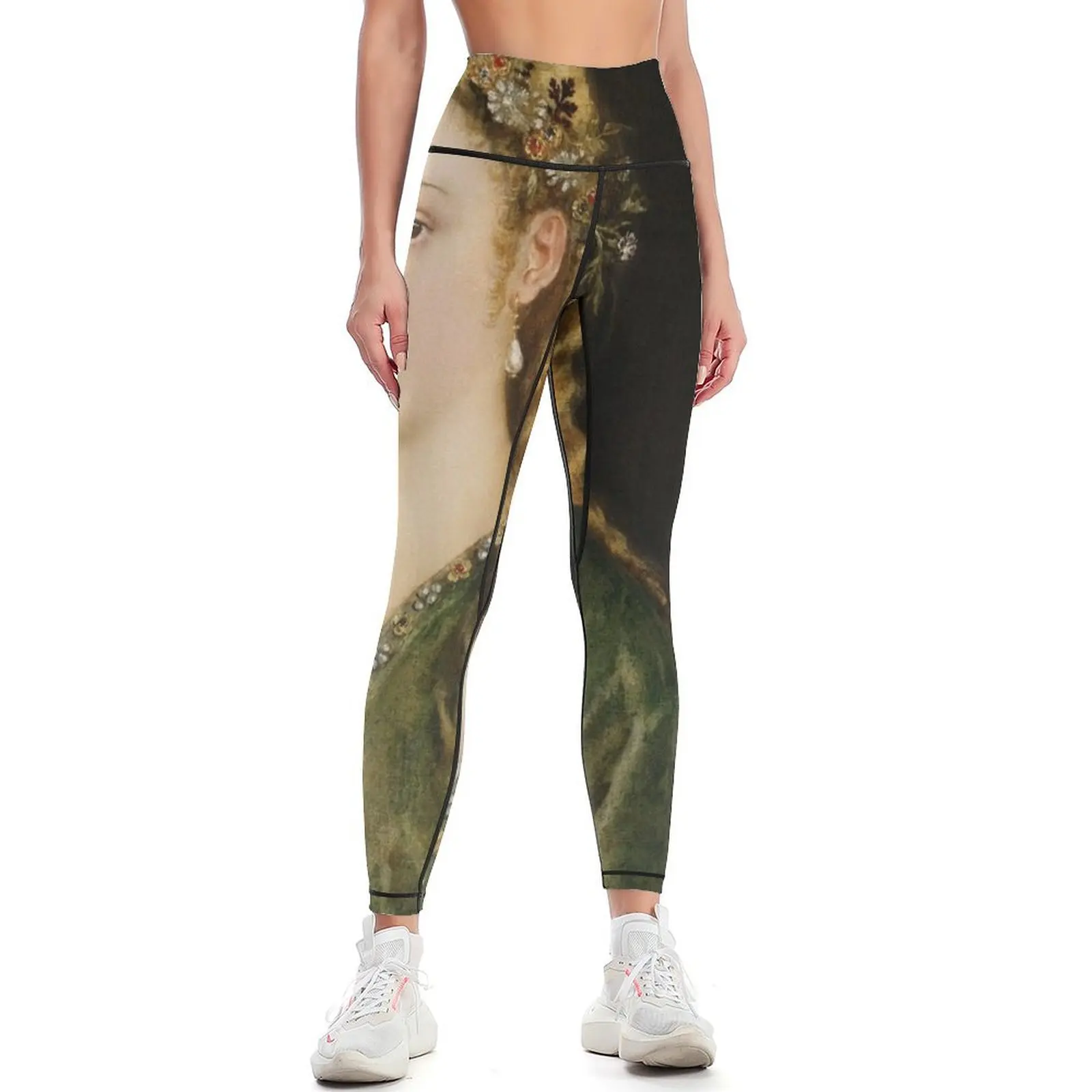 

Portrait Of A Lady by Tiziano Vecellio (Titian) Classical Fine Art Reproduction Leggings flared Fitness clothing Womens Leggings