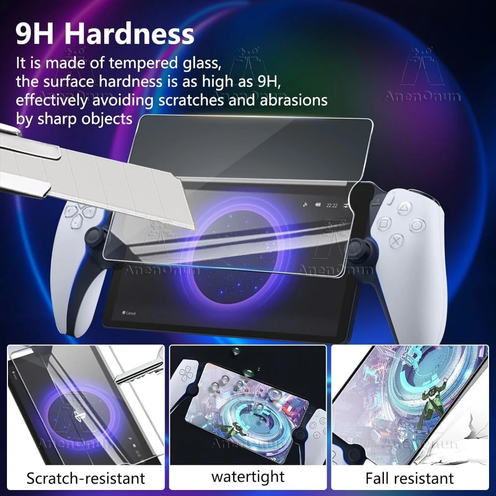 2 Pack PS Portal HD Screen Protector Glass 9H Hardness Anti-Scratch Anti-Fingerprint Bubble-Free 2.5D Curved Edge Tempered Film