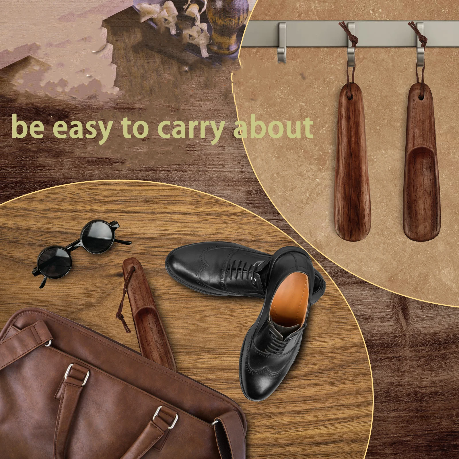 16CM Solid wood Shoe horn Portable travel shoe spoon for shoes Wooden handle mini  for kids shoehorn Home Tools Wear Shoe Easier image 5