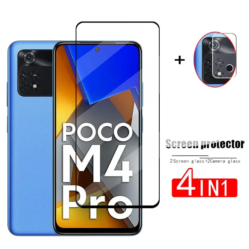 ł na ekran Poco M4 Pro Pełna osłona ekranu dla Xiaomi Poco M4 Pro Szkło hartowane na telefon Folia ochronna na telefon Poco F5 X5 M4 Pro