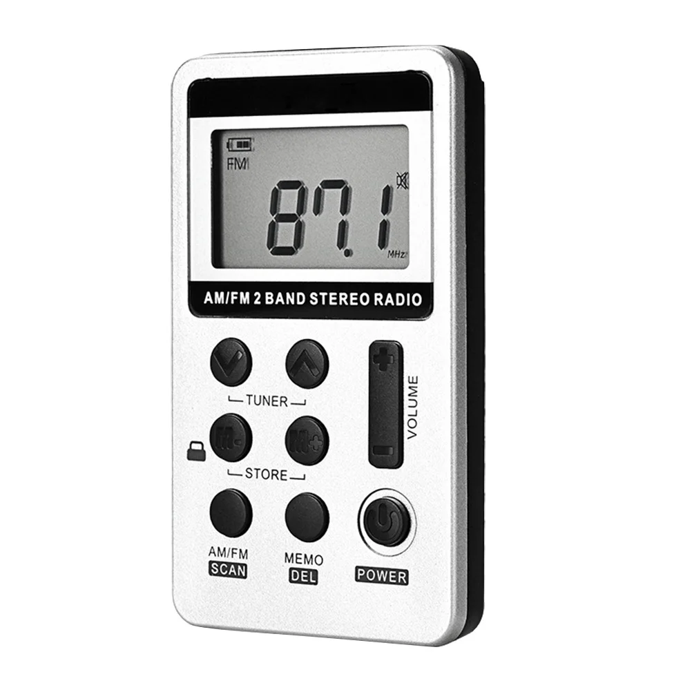 

Portable Mini Fm Band Radio White Compact High Sensitivity Saving Dsp Chip Signal Processing LCD Display Adjustable