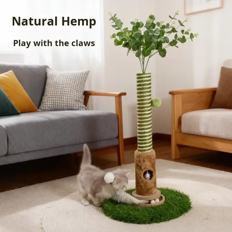 Cross-border Sisal Cat Tree Modern Minimalist Cat Scratching Post Vertical Space-saving Climbing Frame Toy Carton