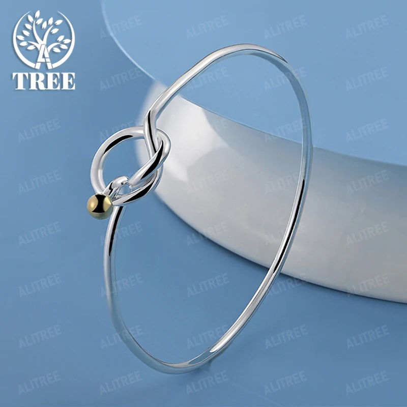 

Fashion 925 Sterling silver Adjustable Opening Round Bangle Women Charm Jewelry Birthday Engagement Party Gift New Accessories