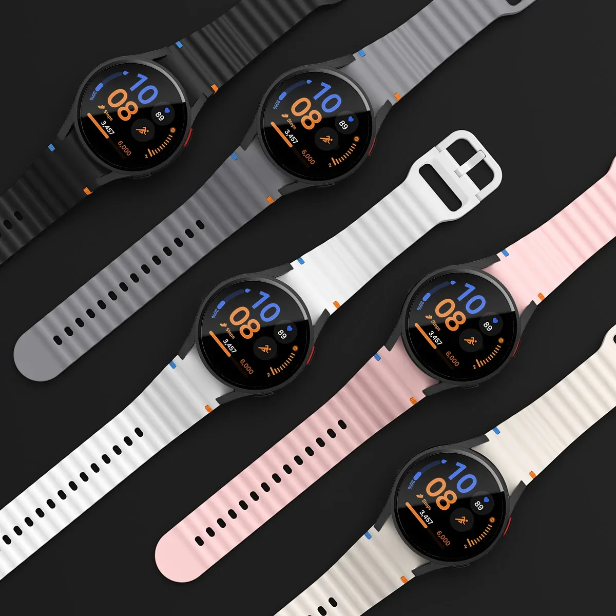 Case+Strap for Samsung Galaxy Watch 7 40mm 44mm Sport Silicone Band Bracelet PC Case Protector Cover Bumper for Galaxy Watch 7 6