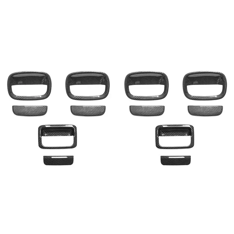 

M50K-12X Door Handle Shell Outer Door Handle Decoration Cover ABS Carbon Fiber Grain For --Jimny 2019-2021 JB64 JB74