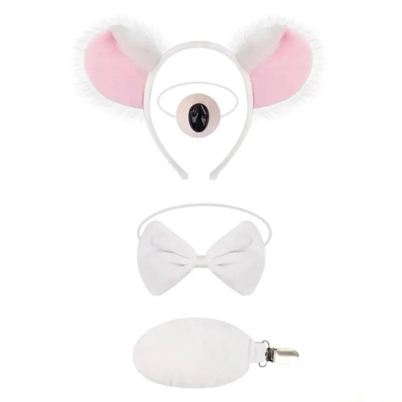31BF Portable Koala Theme Hair Clips Kids Dressing Up Props Soft Fabric Headband