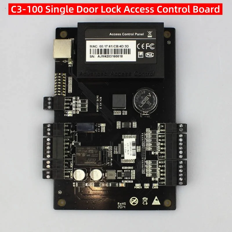 ZKT C3-100 1 Door 2 Way IP Network Access Control Panel Board TCP IP RS485 Wiegand RFID Biometric Security Controller System