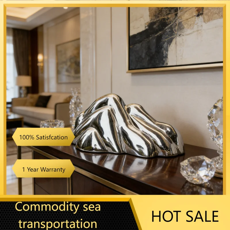 Nn Hotel Lobby Landscape Decorative Sculpture, Stainless Steel Stone Decoration at the Door Pool, Waterscape, Large Floor Art