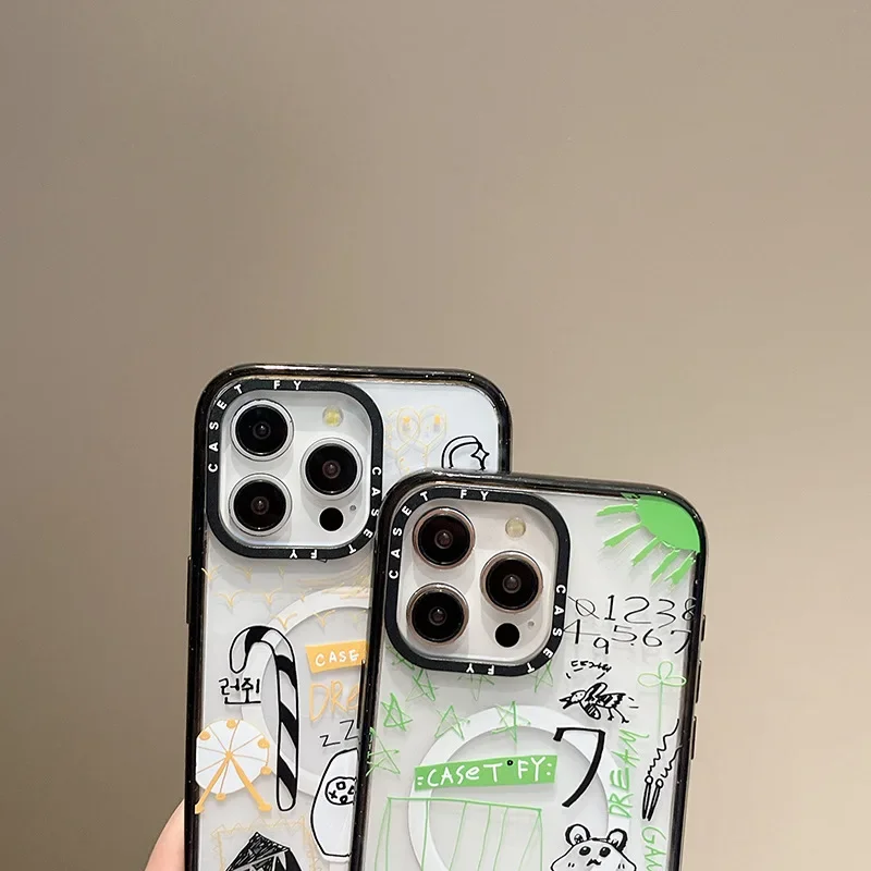 Nct Dream Member Graffiti High Version Magnetic Absorption iPhone 15 Pro Max Phone Case 14/13 Set Suitable For Mobile Phones