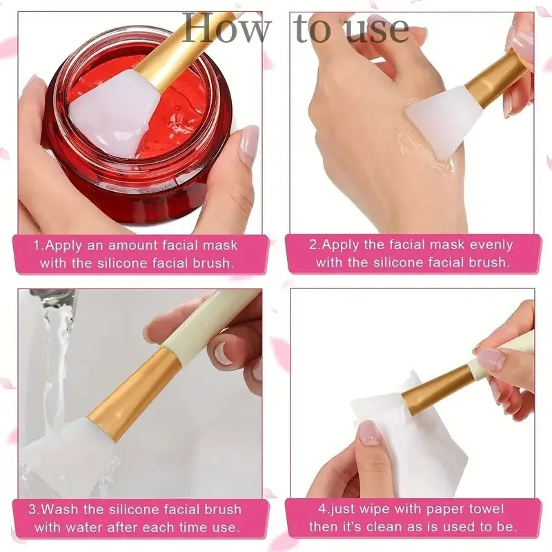 1-3 uds cepillo de máscara de silicona de Color aplicador de barro Facial Flexible loción corporal crema mezcla cosméticos maquillaje DIY herramientas de belleza