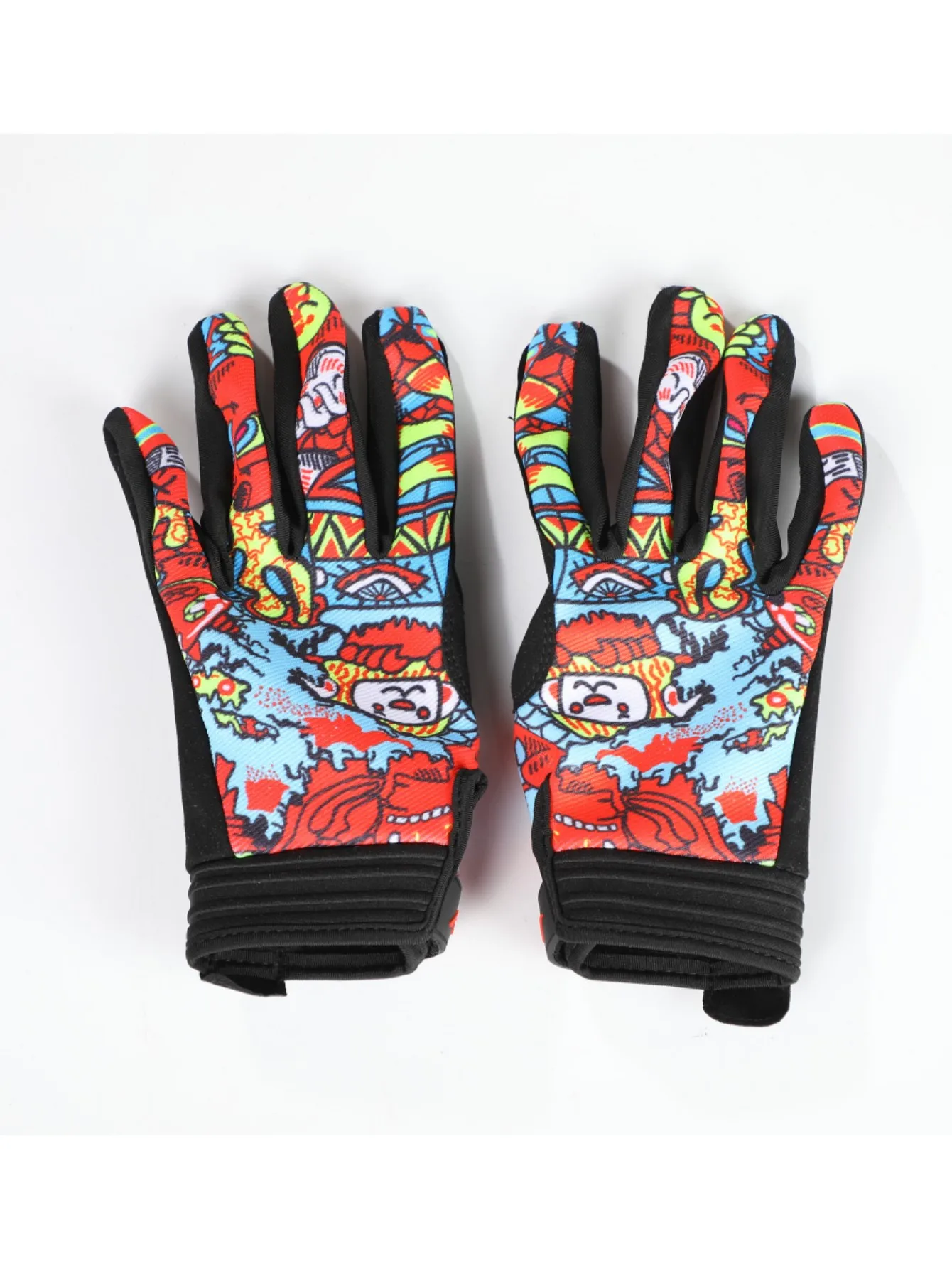 1 pair of featured Chinese dragon pattern 2 colors riding dirt bike outdoor sports long finger gloves