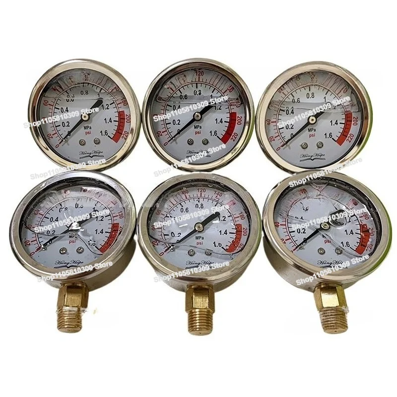 General Screw Air Compressor Oil and Gas Barrel Pressure Gauge, Seismic Pressure Gauge 0-1.6 MPa