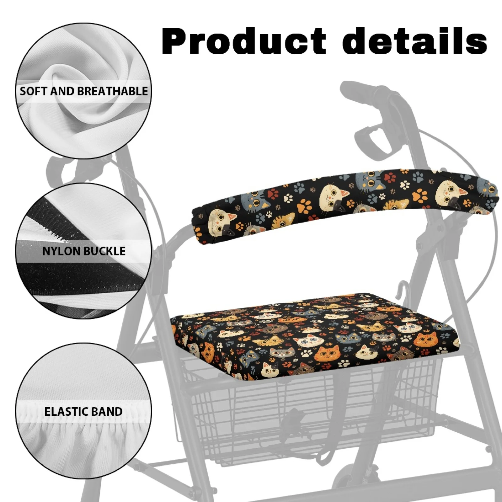 Coloranimal Cartoon Cat Paw 2 Pcs Walker Seat Cushion for The Elderly Walker Cover 2026 Collection view 5