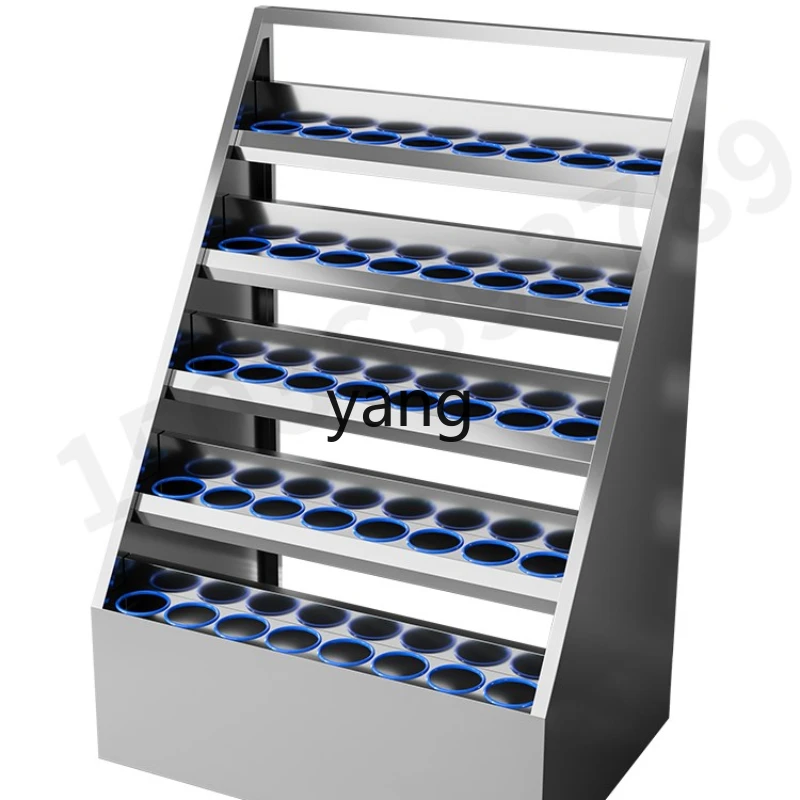 Yjq Stainless Steel Staff Water Cup Holder Workshop Multi-Grid Storage Factory Tea Cup Storage Rack