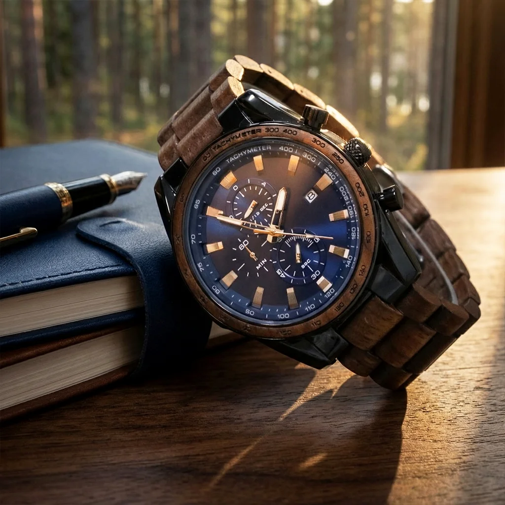 Wood Watch Men Luxury Stylish Watches Timepieces Chronograph Military Quartz Relogio Masculino Dropshipping