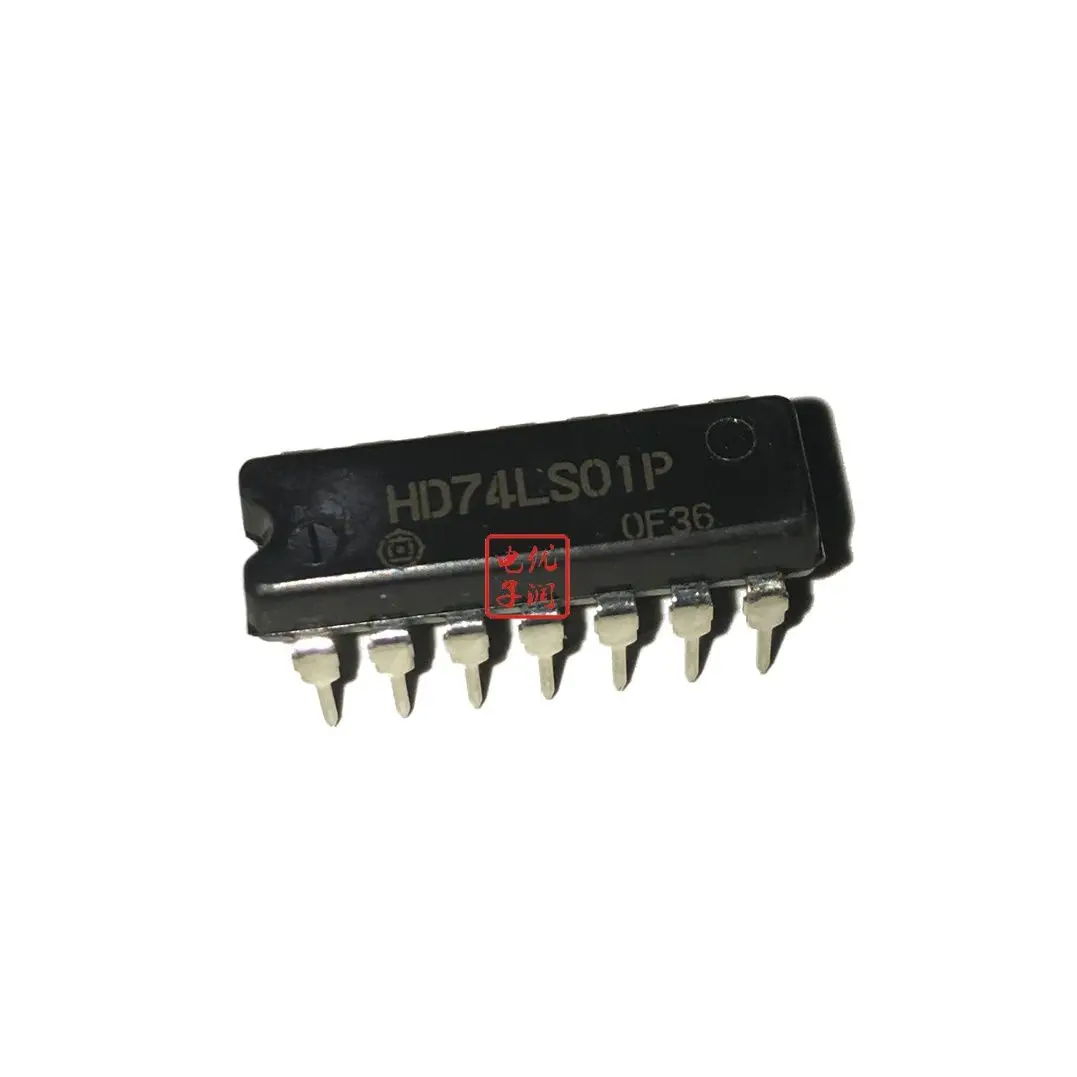 10PCS/ HD74LS01P 74LS01 [New Imported Original] DIP-14 in-line 4-way 2-input positive NAND gate