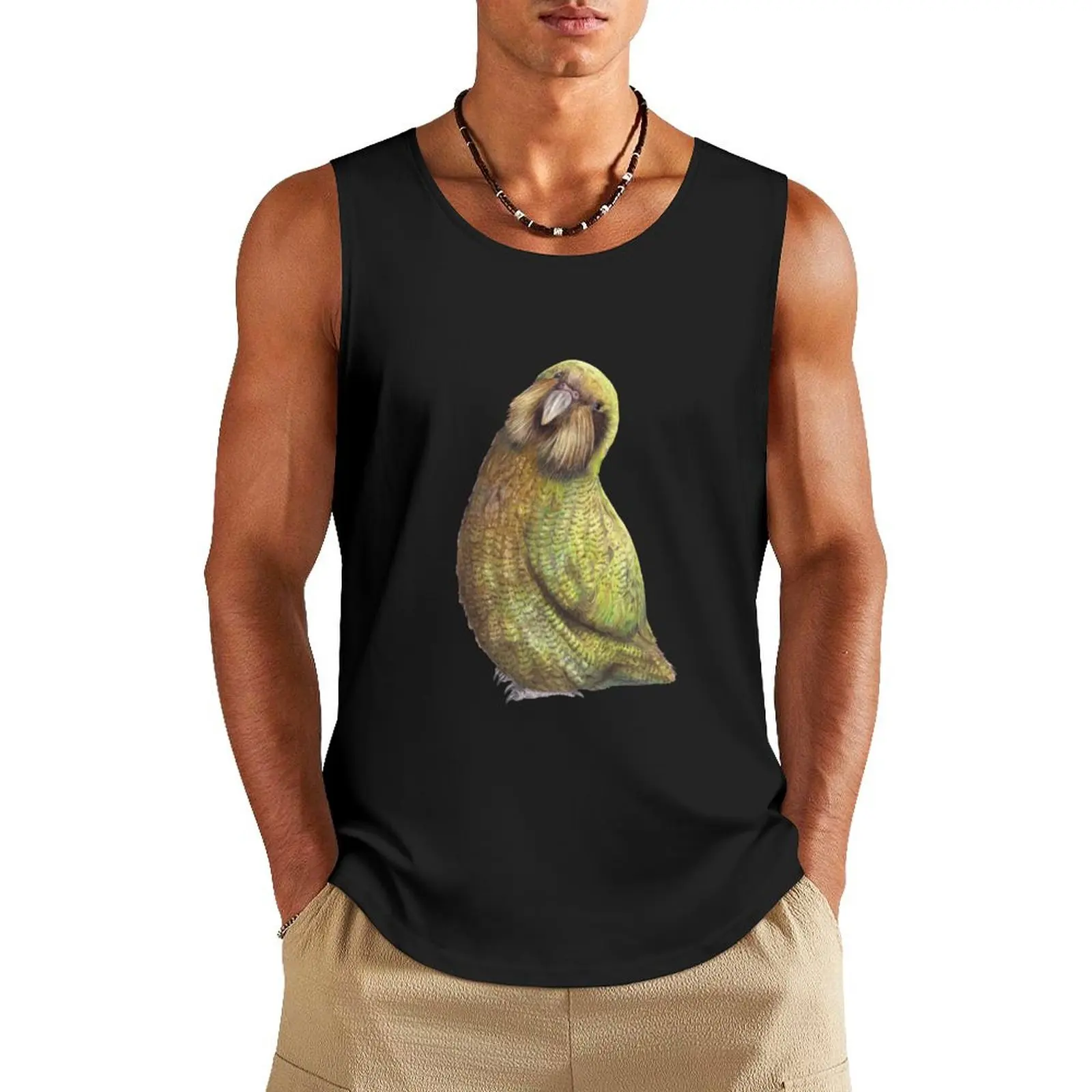 Kakapo - New Zealand Bird Tank Top mens designer clothes Sleeveless T-shirt t-shirt Men's