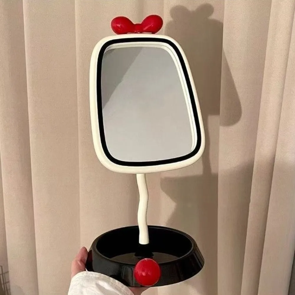 360 °   Miroir de maquillage à nœud rotatif, lumière de luxe, haute définition, boule ronde, support de bureau Simple, dessus de table