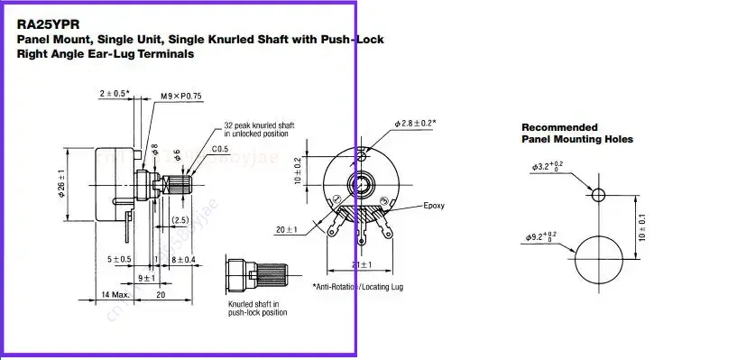 RA25Y20S B203 single-turn wire-wound RA25 for Tokyo potentiometer