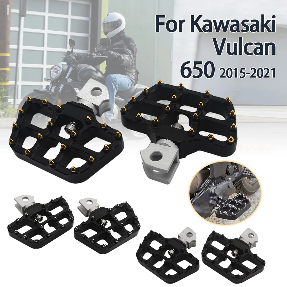 

For Vulcan 650 VN650 2015-2021 Motorcycle Front Footrest Adjustable Wide Floorboards Rotatable Rider Footboard Foot Rest Pedal