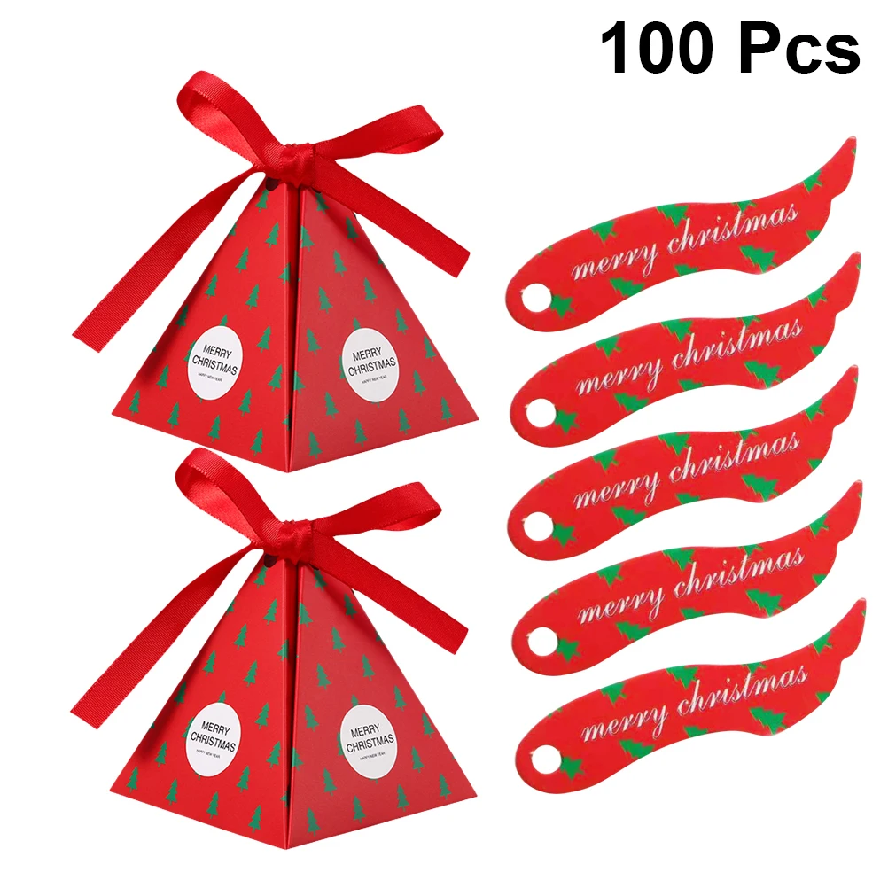 

1 set Christmas Tree Paper Boxes Candy Party Gift Pyramid Shaped Treat Kids Mermaid Birthday Baby Shower Bridal Beach