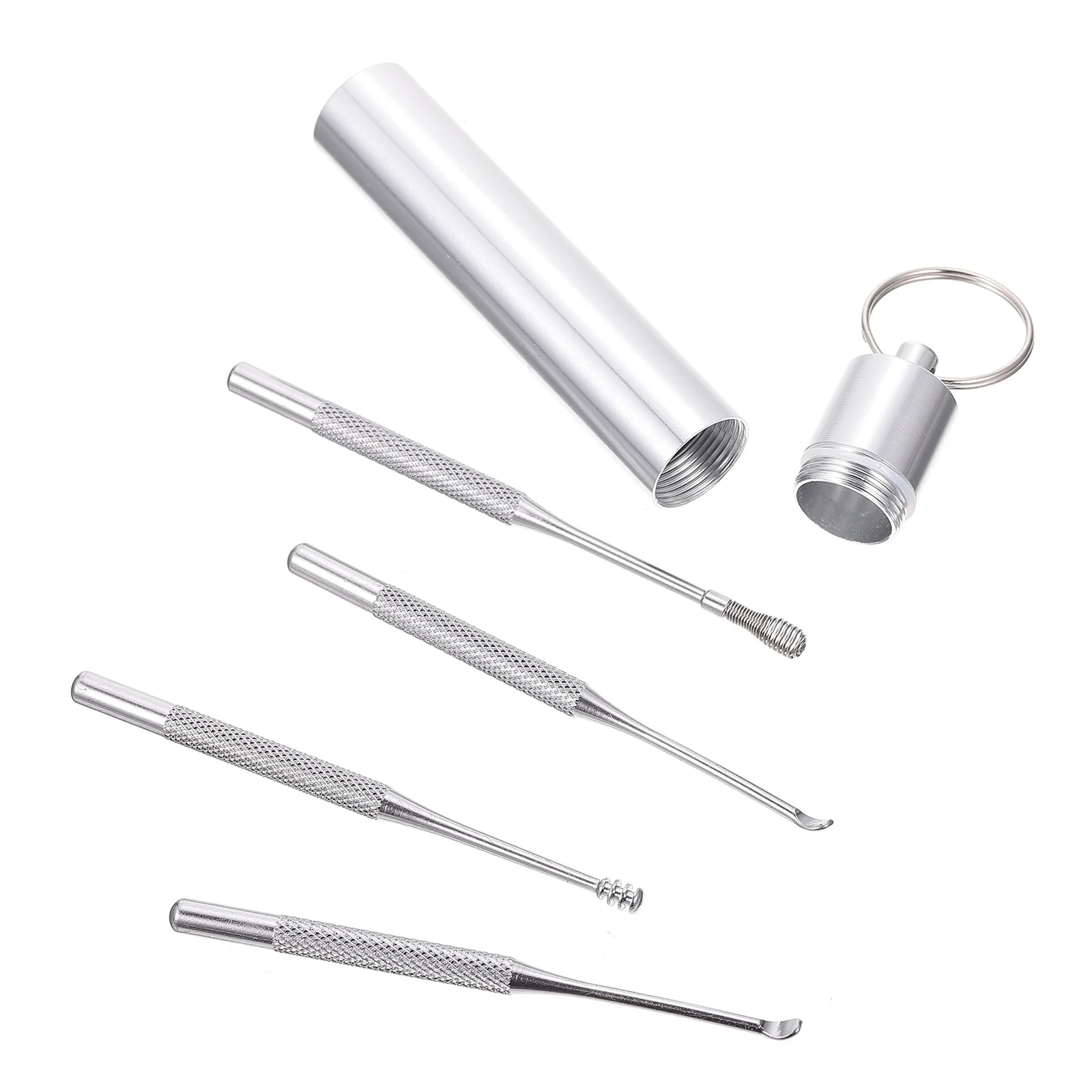 

1Set Earwax Removal Kit Stainless Steel Polished Tools Smooth Safe Non-Slip Handle for Daily Home Travel Use Portable Ear
