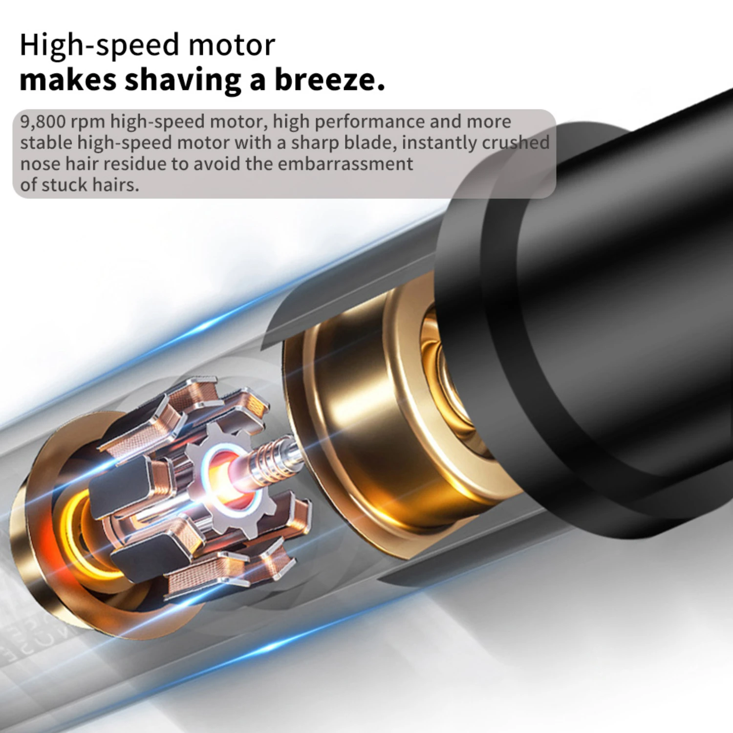 Mini tagliacapelli per naso ricaricabile USB nero portatile di alta qualità, efficiente e delicato per uomo. Rimuovi facilmente e in modo pulito unw