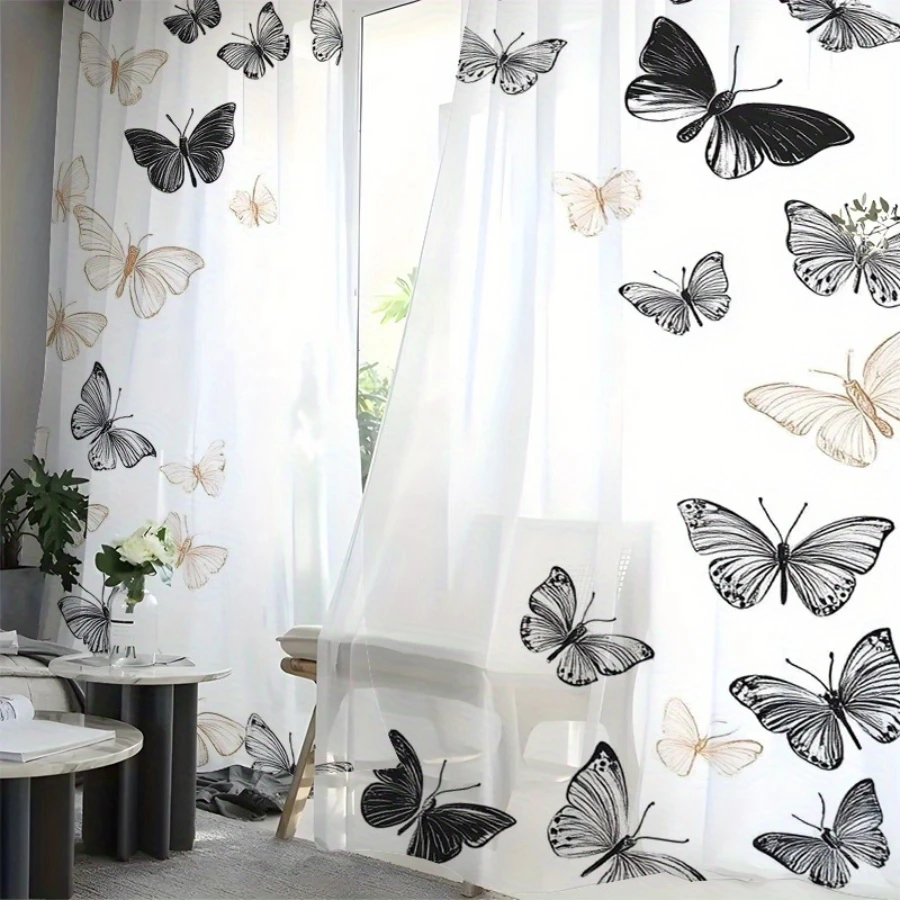 2PCS Digital Printing Sheer Curtain, Superhero Comic Book City Pattern, Action Packed Boys Bedroom Playroom Kids Fun Decor
