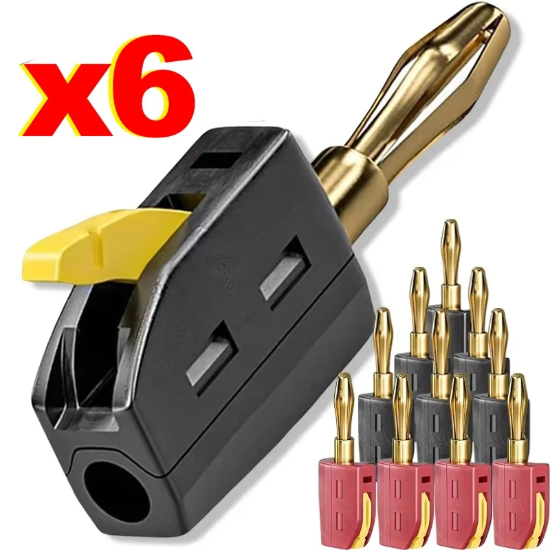 4mm Banana Plug Solder Free Quick Connect Self Locking Audio Plug For Testing Instrument Speaker Plug Power Testing Connector