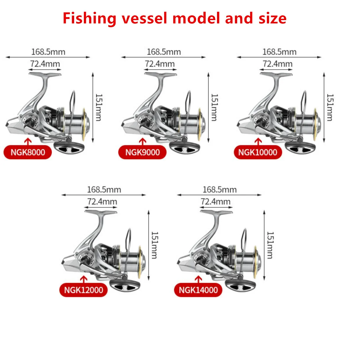 Okuma All Metal Wire Cup 4.8:1 Large Object Rotary Fishing Reel 25KG Strong Reel Saltwater Fresh Water Dragging 8000-14000