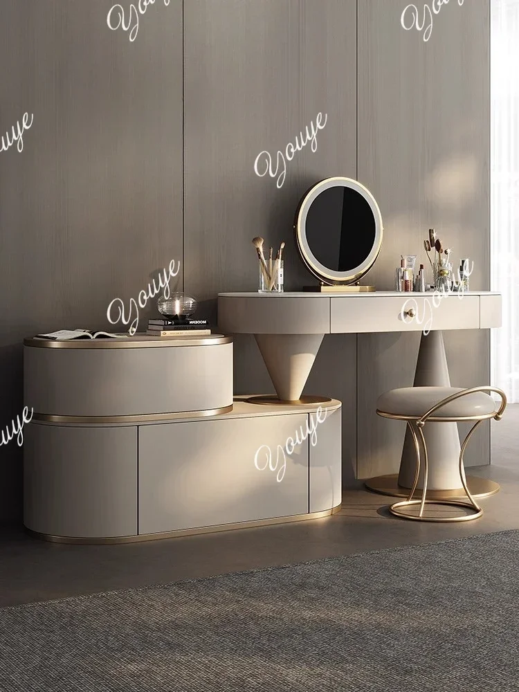 

W Premium Light Luxury Storage Solid Wood Chest Dresser Integrated Makeup Table Master Bedroom Bedside Table End Corner X