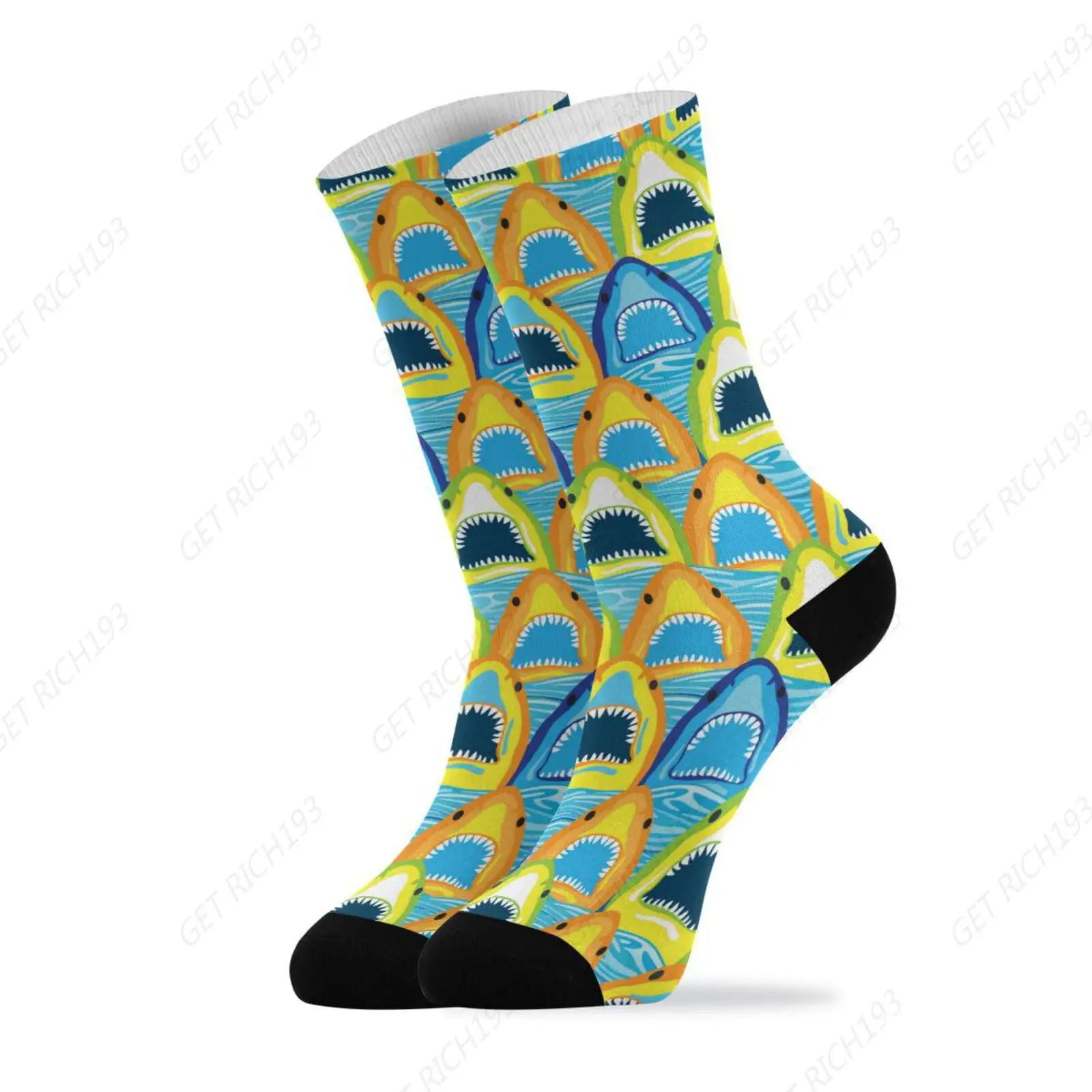 Colorful Sharks Socks Women Men Short Stockings Unisex Sock For Outdoor Indoor Soft Breathable