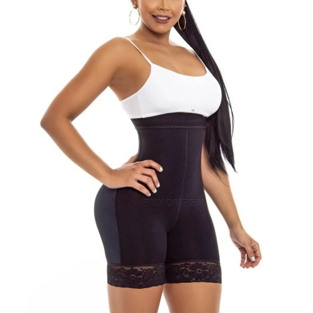 

Women High Waist Butt Lifter Short Shaping Tummy Control Shapewear Fat Burning Skin-Friendly Slimming Fajas Lace Girdle Bodysuit